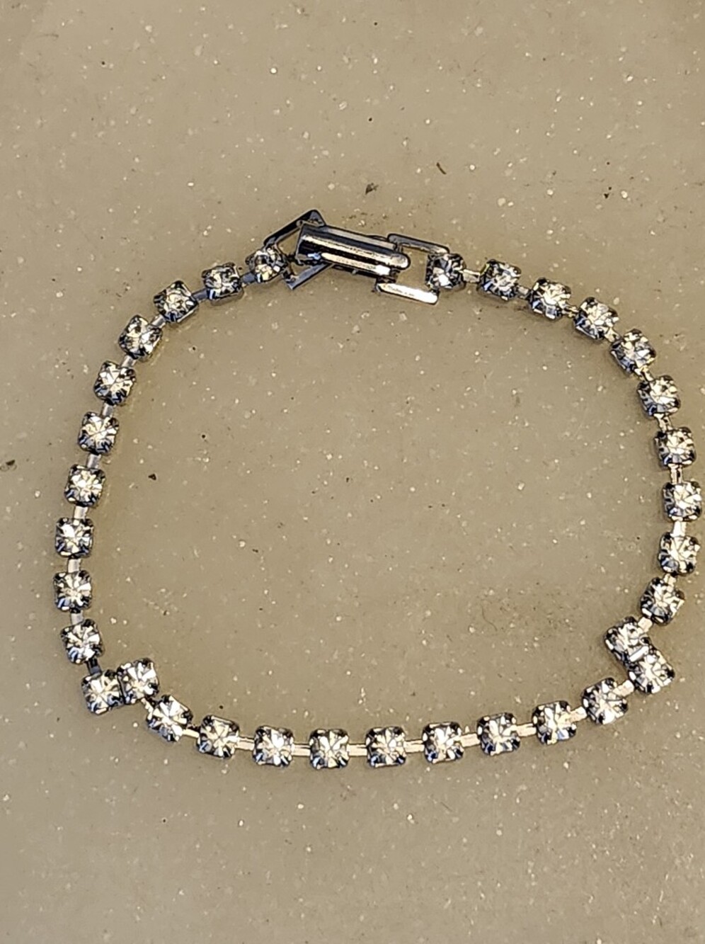Classic Silver-Tone Crystal Tennis Bracelet - 6.5 Inches